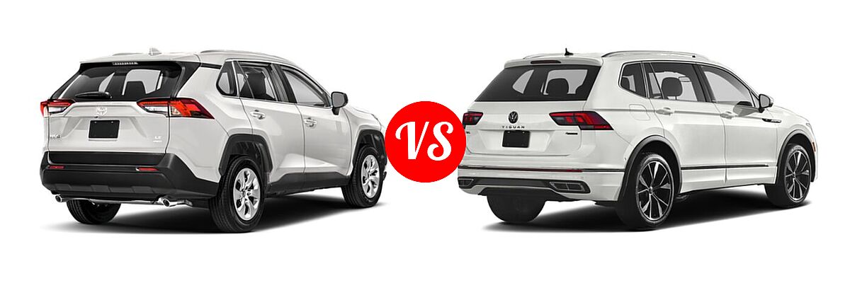 2022 Toyota RAV4 SUV LE vs. 2022 Volkswagen Tiguan SUV S - Rear Right Comparison