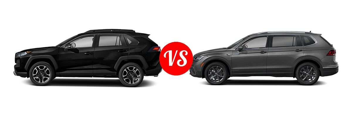 2022 Toyota RAV4 SUV Adventure vs. 2022 Volkswagen Tiguan SUV SE - Side Comparison