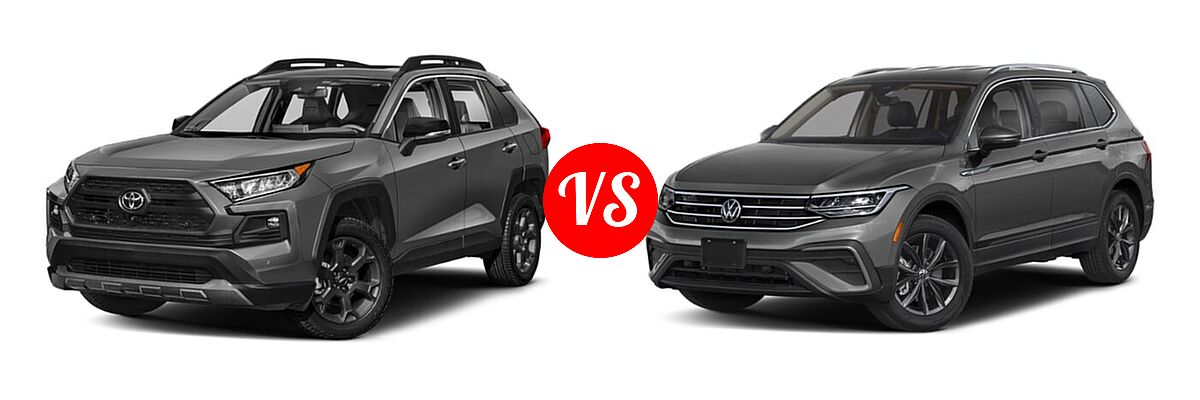 2022 Toyota RAV4 SUV TRD Off Road vs. 2022 Volkswagen Tiguan SUV SE - Front Left Comparison