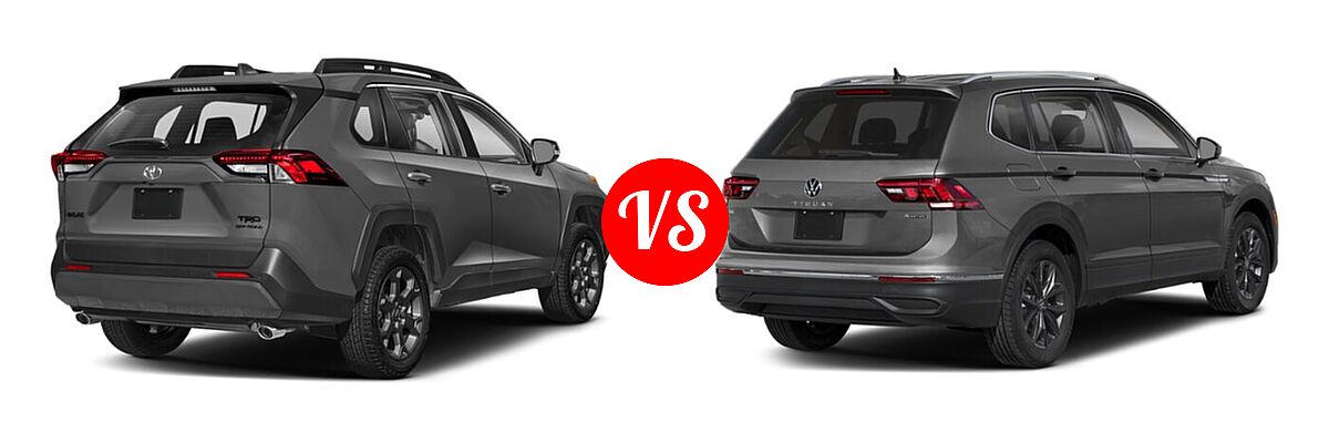 2022 Toyota RAV4 SUV TRD Off Road vs. 2022 Volkswagen Tiguan SUV SE - Rear Right Comparison