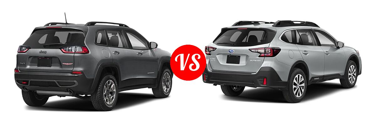 2022 Jeep Cherokee SUV Trailhawk vs. 2022 Subaru Outback SUV Premium - Rear Right Comparison