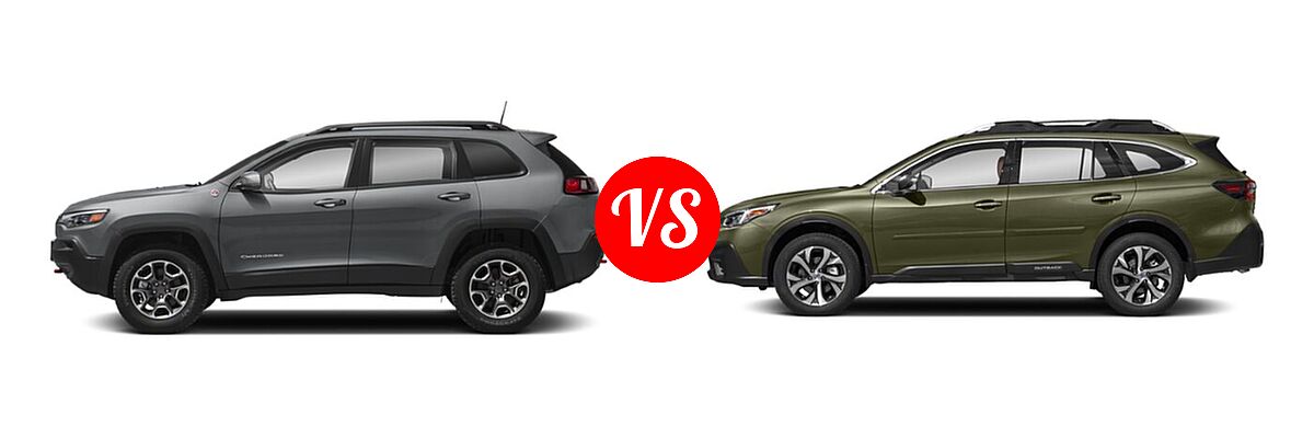 2022 Jeep Cherokee SUV Trailhawk vs. 2022 Subaru Outback SUV Touring XT - Side Comparison