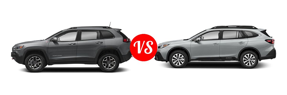 2022 Jeep Cherokee SUV Trailhawk vs. 2022 Subaru Outback SUV CVT - Side Comparison