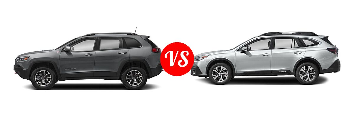 2022 Jeep Cherokee SUV Trailhawk vs. 2022 Subaru Outback SUV Limited - Side Comparison