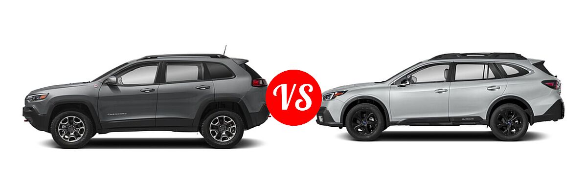 2022 Jeep Cherokee SUV Trailhawk vs. 2022 Subaru Outback SUV Onyx Edition XT - Side Comparison