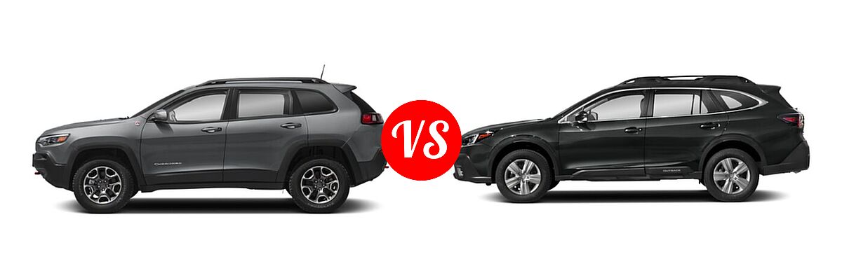 2022 Jeep Cherokee SUV Trailhawk vs. 2022 Subaru Outback SUV Limited XT - Side Comparison