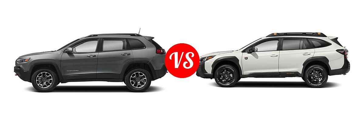 2022 Jeep Cherokee SUV Trailhawk vs. 2022 Subaru Outback SUV Wilderness - Side Comparison