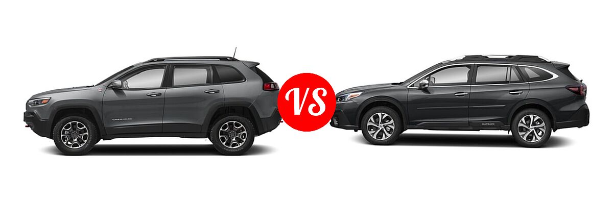 2022 Jeep Cherokee SUV Trailhawk vs. 2022 Subaru Outback SUV Touring - Side Comparison