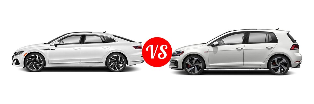 2021 Volkswagen Arteon Hatchback SEL Premium R-Line / SEL R-Line vs. 2021 Volkswagen Golf GTI Hatchback Autobahn / SE - Side Comparison