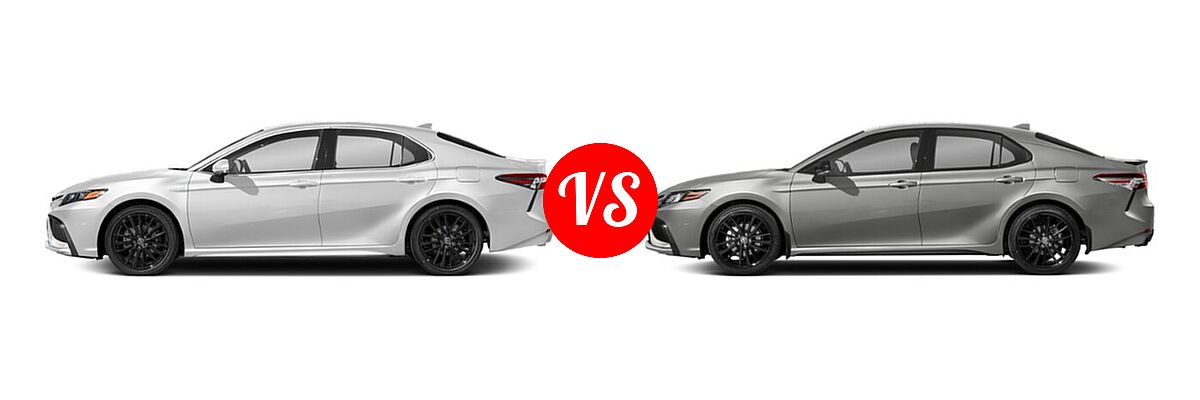 2021 Toyota Camry Hybrid Sedan Hybrid Hybrid XSE vs. 2021 Toyota Camry Sedan XSE / XSE V6 - Side Comparison