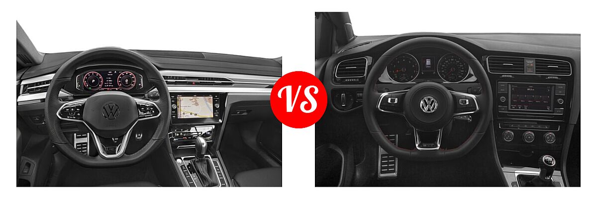 2021 Volkswagen Arteon Hatchback SEL Premium R-Line / SEL R-Line vs. 2021 Volkswagen Golf GTI Hatchback S - Dashboard Comparison