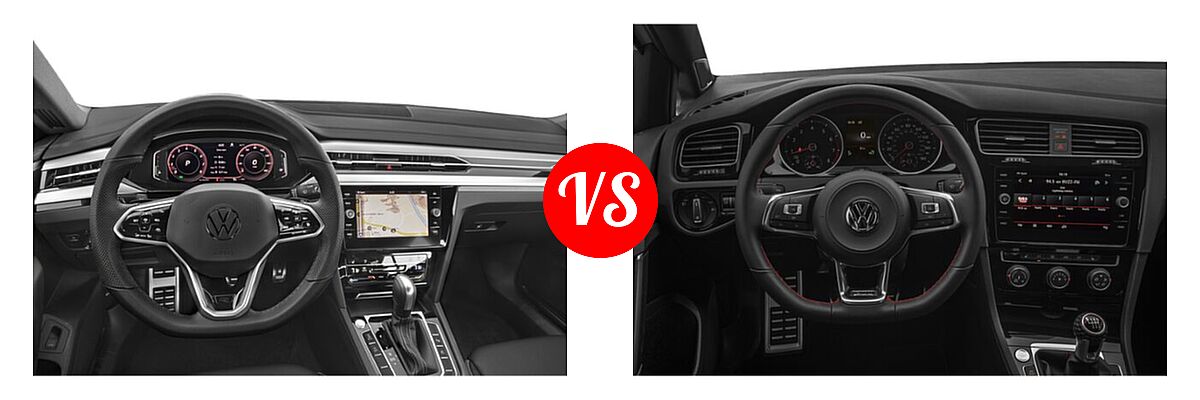 2021 Volkswagen Arteon Hatchback SEL Premium R-Line / SEL R-Line vs. 2021 Volkswagen Golf GTI Hatchback Autobahn / SE - Dashboard Comparison