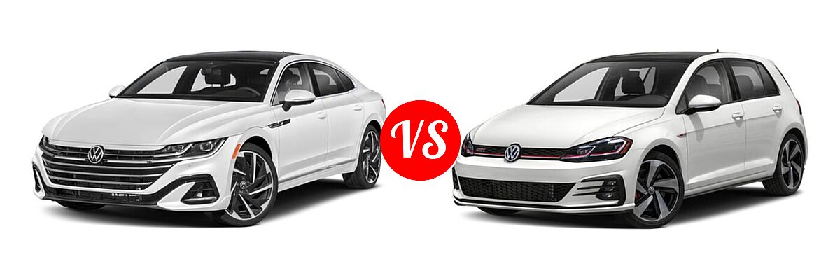 2021 Volkswagen Arteon Hatchback SEL Premium R-Line / SEL R-Line vs. 2021 Volkswagen Golf GTI Hatchback Autobahn / SE - Front Left Comparison