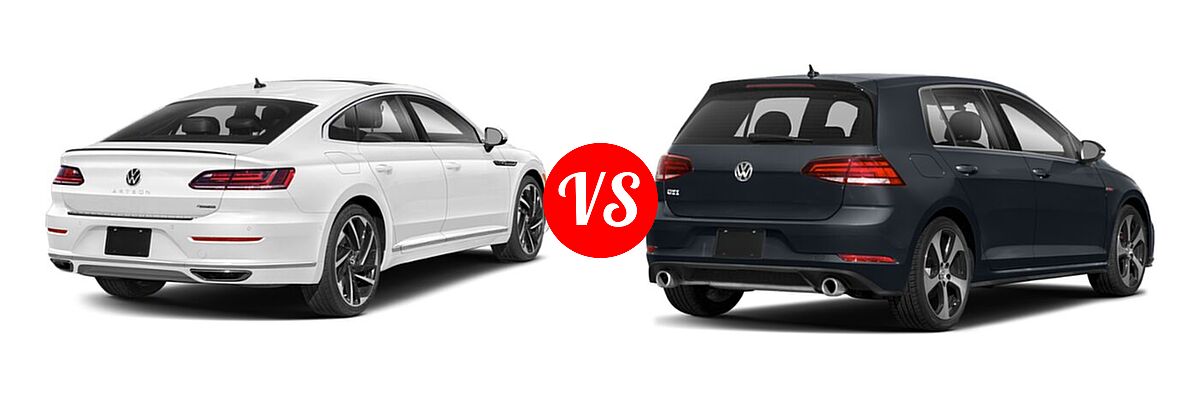 2021 Volkswagen Arteon Hatchback SEL Premium R-Line / SEL R-Line vs. 2021 Volkswagen Golf GTI Hatchback S - Rear Right Comparison