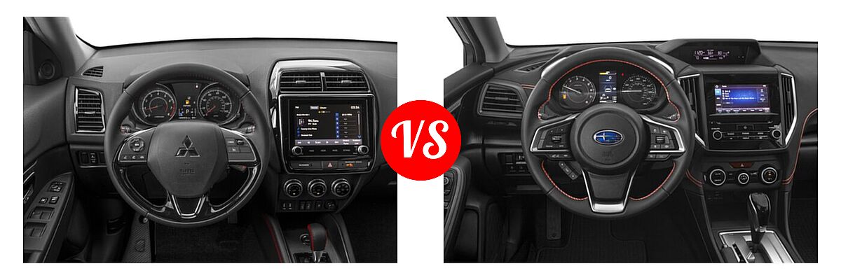 2021 Mitsubishi Outlander Sport SUV BE vs. 2021 Subaru Crosstrek SUV Premium - Dashboard Comparison