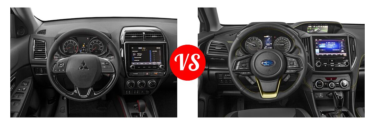 2021 Mitsubishi Outlander Sport SUV BE vs. 2021 Subaru Crosstrek SUV Sport - Dashboard Comparison