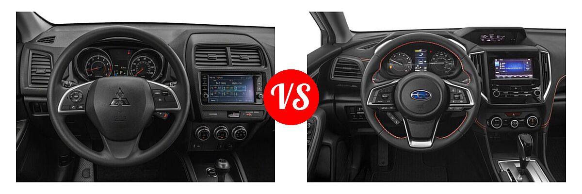 2021 Mitsubishi Outlander Sport SUV S vs. 2021 Subaru Crosstrek SUV Premium - Dashboard Comparison