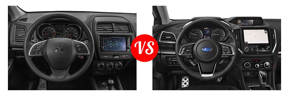2021 Mitsubishi Outlander Sport SUV S vs. 2021 Subaru Crosstrek SUV Limited - Dashboard Comparison