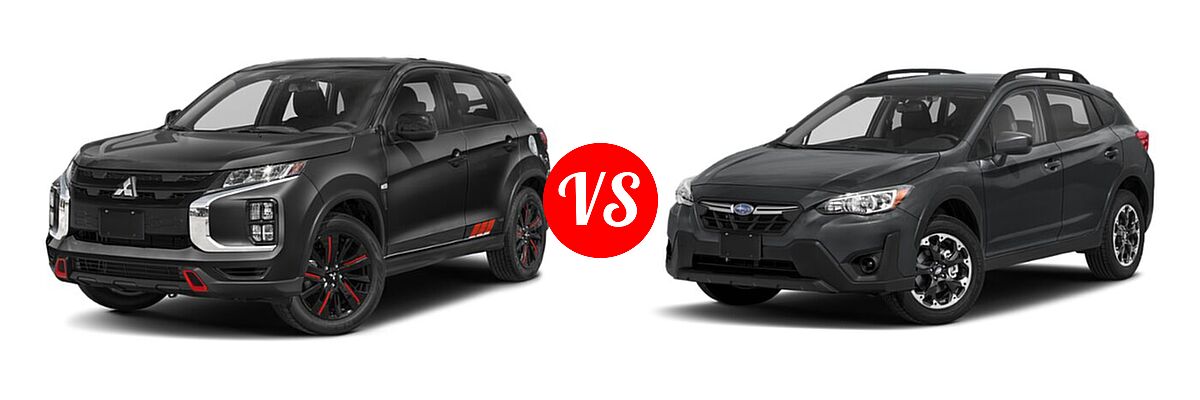 2021 Mitsubishi Outlander Sport SUV BE vs. 2021 Subaru Crosstrek SUV CVT / Manual - Front Left Comparison