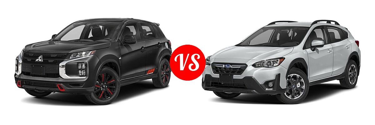2021 Mitsubishi Outlander Sport SUV BE vs. 2021 Subaru Crosstrek SUV Premium - Front Left Comparison