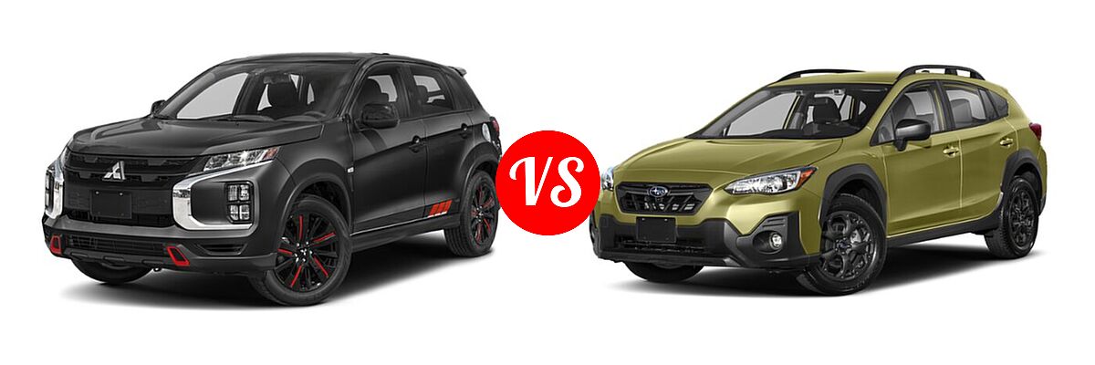 2021 Mitsubishi Outlander Sport SUV BE vs. 2021 Subaru Crosstrek SUV Sport - Front Left Comparison