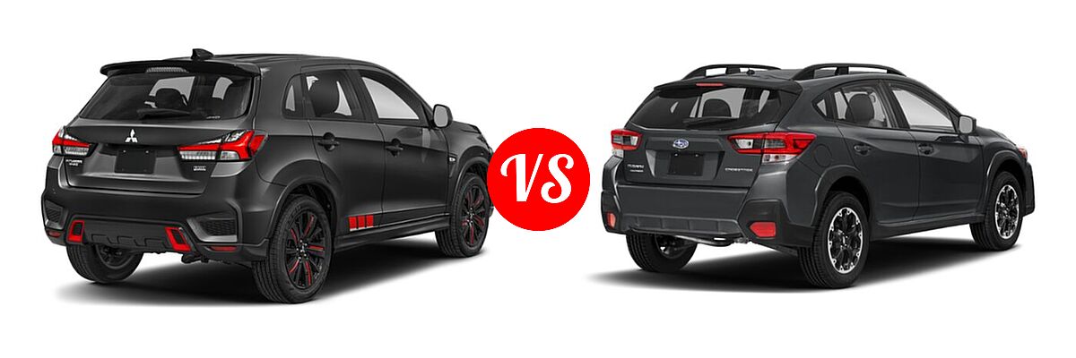 2021 Mitsubishi Outlander Sport SUV BE vs. 2021 Subaru Crosstrek SUV CVT / Manual - Rear Right Comparison