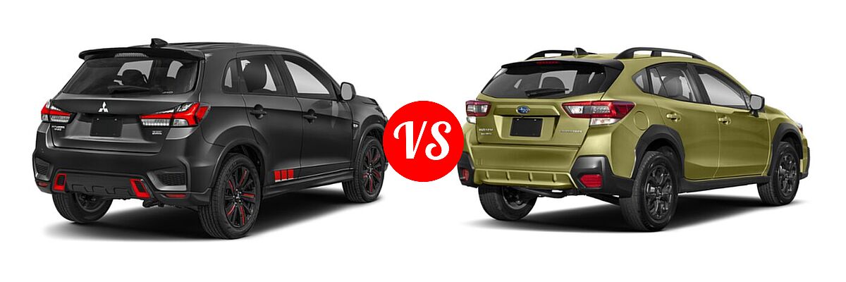 2021 Mitsubishi Outlander Sport SUV BE vs. 2021 Subaru Crosstrek SUV Sport - Rear Right Comparison