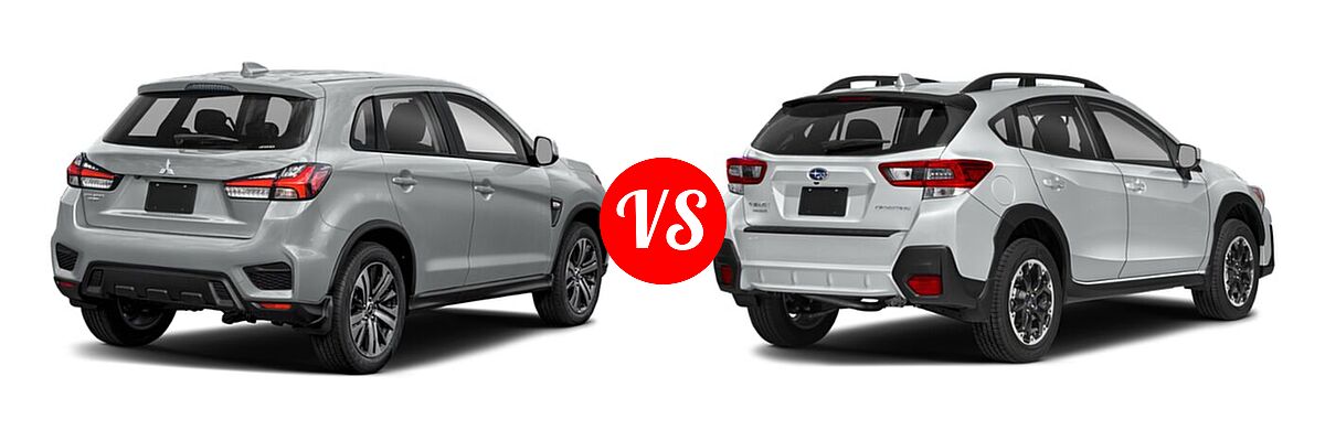 2021 Mitsubishi Outlander Sport SUV S vs. 2021 Subaru Crosstrek SUV Premium - Rear Right Comparison