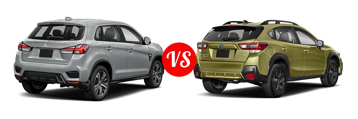 2021 Mitsubishi Outlander Sport SUV S vs. 2021 Subaru Crosstrek SUV Sport - Rear Right Comparison