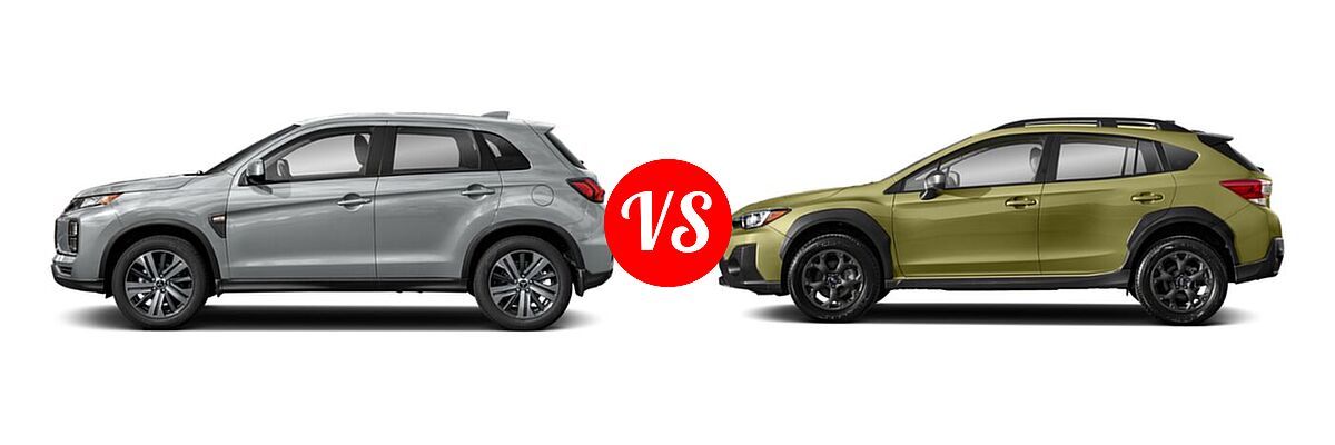2021 Mitsubishi Outlander Sport SUV S vs. 2021 Subaru Crosstrek SUV Sport - Side Comparison