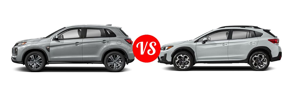 2021 Mitsubishi Outlander Sport SUV S vs. 2021 Subaru Crosstrek SUV Limited - Side Comparison