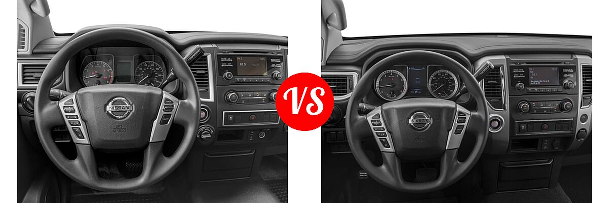 2017 Nissan Titan XD Pickup S vs. 2017 Nissan Titan Pickup S / SV - Dashboard Comparison
