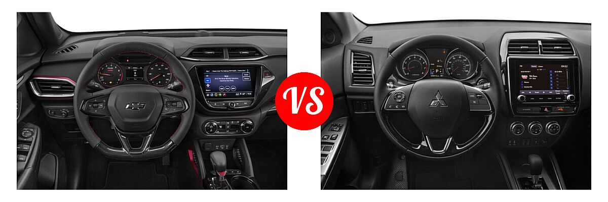 2021 Chevrolet Trailblazer SUV RS vs. 2021 Mitsubishi Outlander Sport SUV GT / SE - Dashboard Comparison