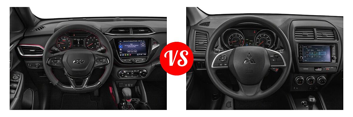 2021 Chevrolet Trailblazer SUV RS vs. 2021 Mitsubishi Outlander Sport SUV S - Dashboard Comparison