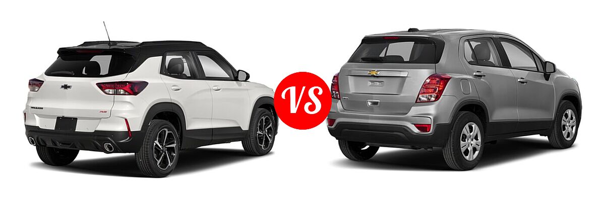 2021 Chevrolet Trailblazer SUV RS vs. 2021 Chevrolet Trax SUV LS - Rear Right Comparison