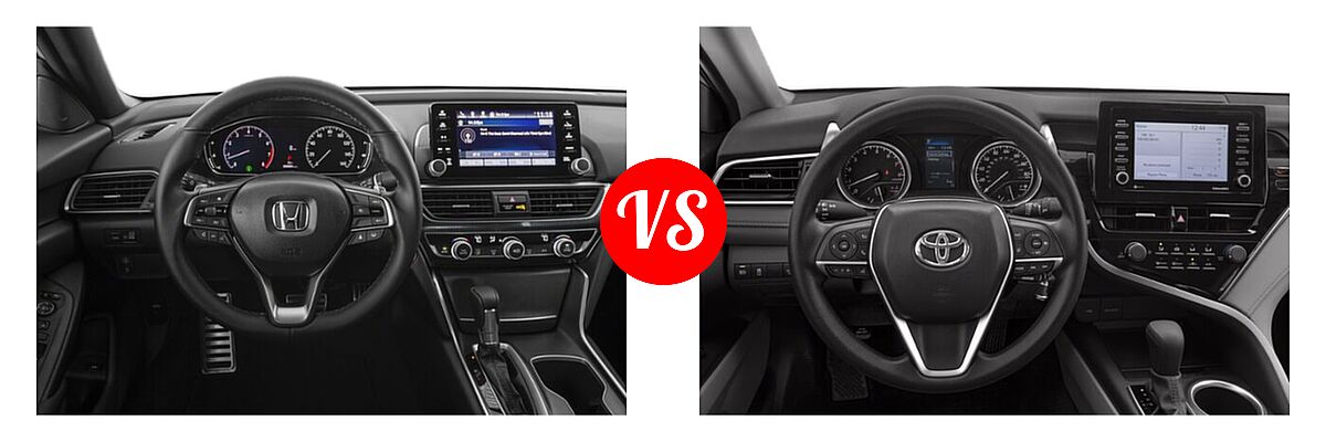 2021 Honda Accord Sedan Sport vs. 2021 Toyota Camry Sedan LE - Dashboard Comparison