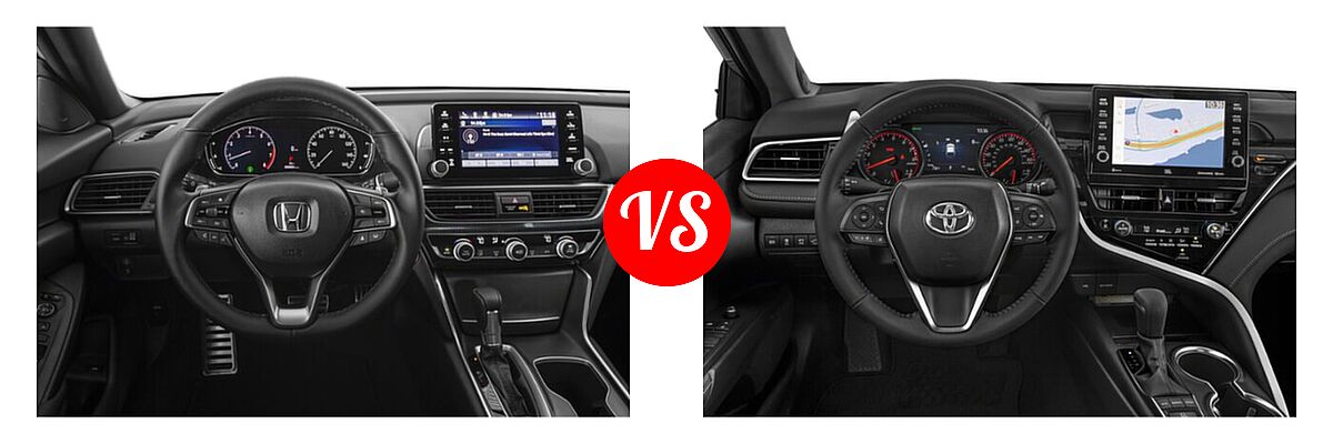 2021 Honda Accord Sedan Sport vs. 2021 Toyota Camry Sedan XSE / XSE V6 - Dashboard Comparison