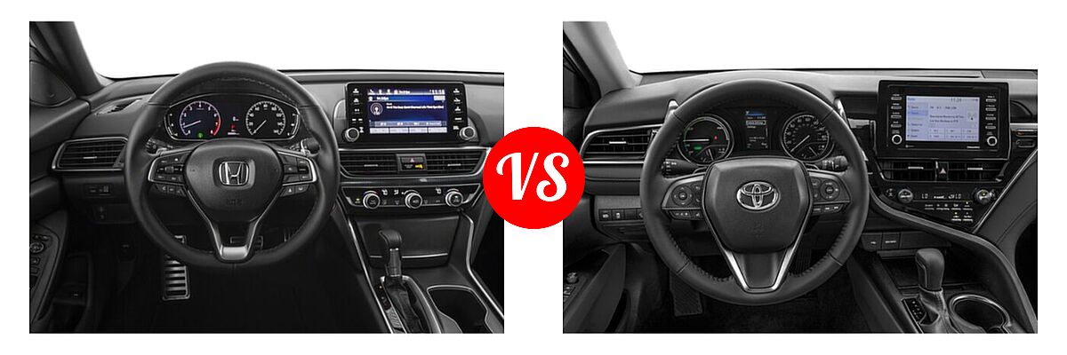 2021 Honda Accord Sedan Sport vs. 2021 Toyota Camry Hybrid Sedan Hybrid Hybrid SE - Dashboard Comparison