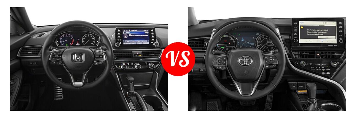 2021 Honda Accord Sedan Sport vs. 2021 Toyota Camry Hybrid Sedan Hybrid Hybrid XSE - Dashboard Comparison