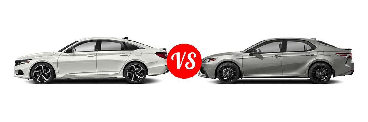 2021 Honda Accord Sedan Sport vs. 2021 Toyota Camry Sedan XSE / XSE V6 - Side Comparison