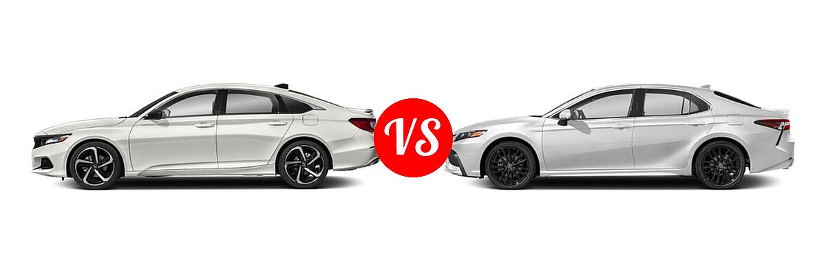 2021 Honda Accord Sedan Sport vs. 2021 Toyota Camry Hybrid Sedan Hybrid Hybrid XSE - Side Comparison
