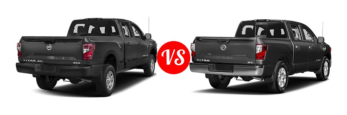 2017 Nissan Titan XD Pickup Diesel S vs. 2017 Nissan Titan Pickup S / SV - Rear Right Comparison
