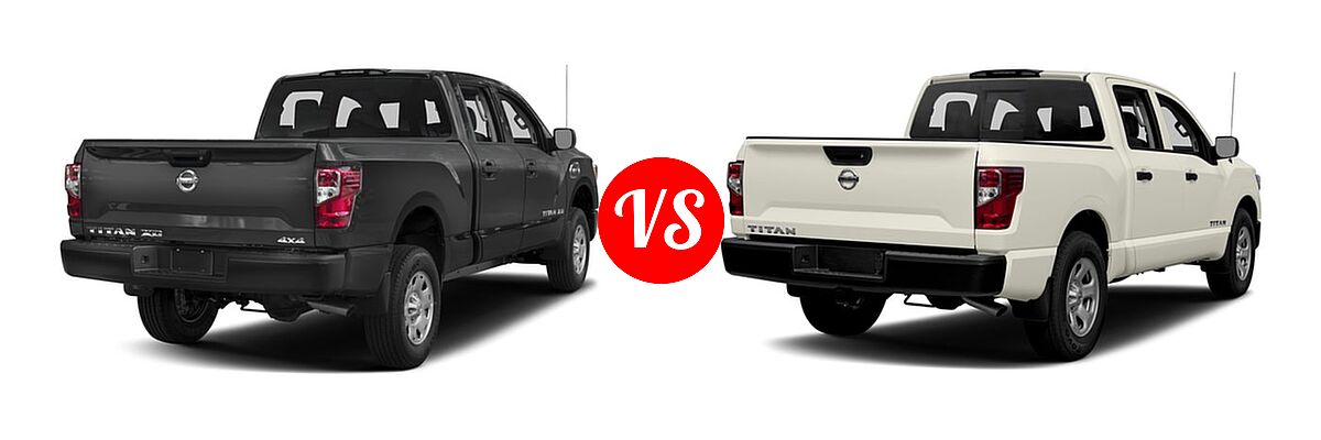 2017 Nissan Titan XD Pickup Diesel S vs. 2017 Nissan Titan Pickup S - Rear Right Comparison