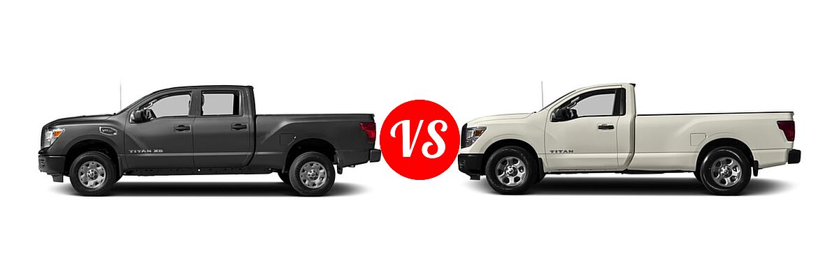 2017 Nissan Titan XD Pickup S vs. 2017 Nissan Titan Pickup S / SV - Side Comparison