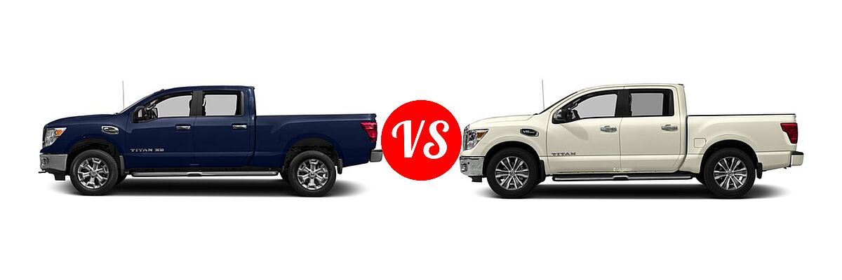 2017 Nissan Titan XD Pickup Diesel SV vs. 2017 Nissan Titan Pickup SL - Side Comparison