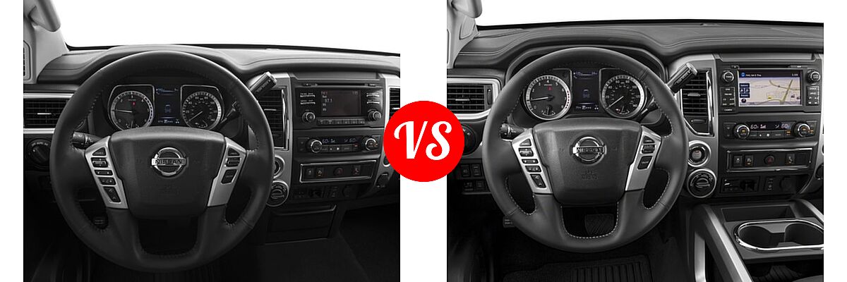 2017 Nissan Titan XD Pickup Diesel S / SV vs. 2017 Nissan Titan Pickup PRO-4X - Dashboard Comparison