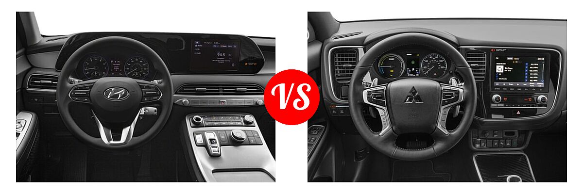 2022 Hyundai Palisade SUV SE vs. 2022 Mitsubishi Outlander PHEV SUV PHEV SEL - Dashboard Comparison