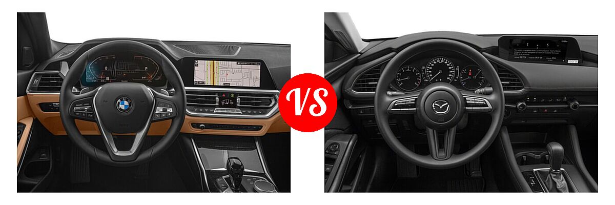 2022 BMW 3 Series Sedan 330i / 330i xDrive vs. 2022 Mazda 3 Sedan 2.5 S - Dashboard Comparison