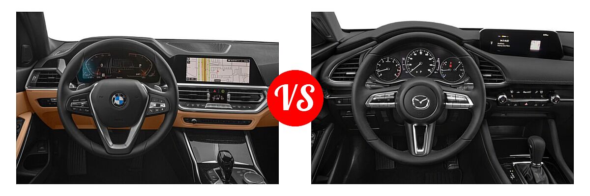 2022 BMW 3 Series Sedan 330i / 330i xDrive vs. 2022 Mazda 3 Sedan Preferred - Dashboard Comparison