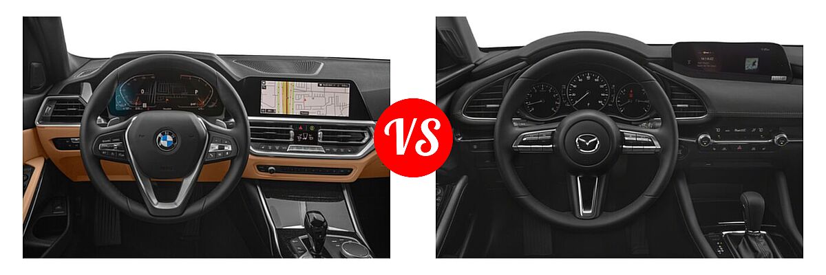 2022 BMW 3 Series Sedan 330i / 330i xDrive vs. 2022 Mazda 3 Sedan Premium - Dashboard Comparison
